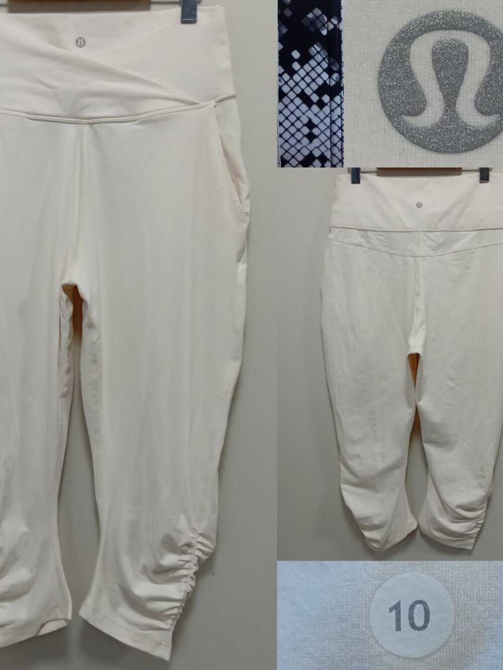Lululemon Sunset Salutation Crop Angel Wing Ziggy Snake Butter Pink 10 Large